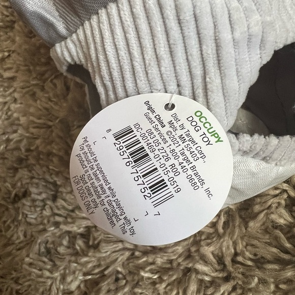 NWT Boots‎ & Barley gray red and white occupy dog toy - Picture 3 of 4